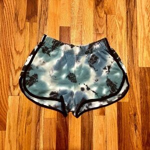 PINK Victoria's Secret Black and Blue Patterned Athletic Shorts